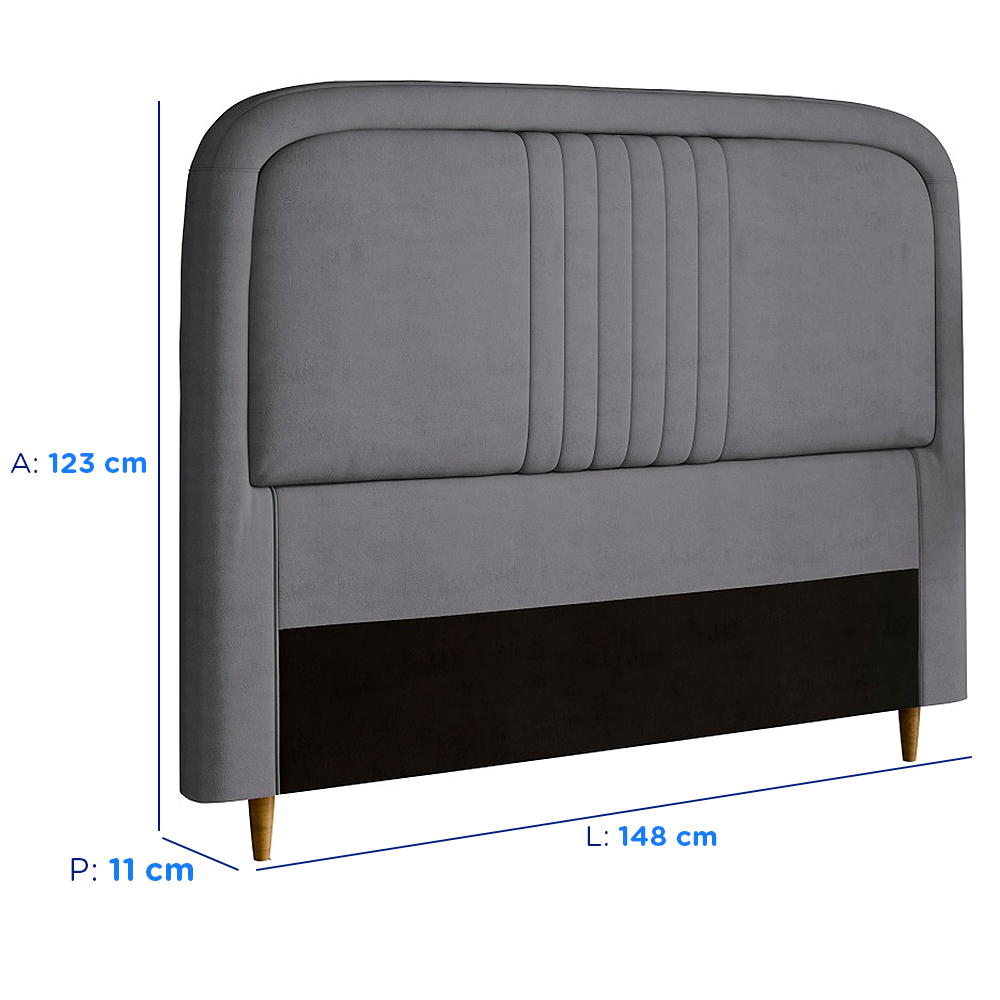 Cabeceira Casal Estofada Dobue Chicago 148cm MDF — foto 4
