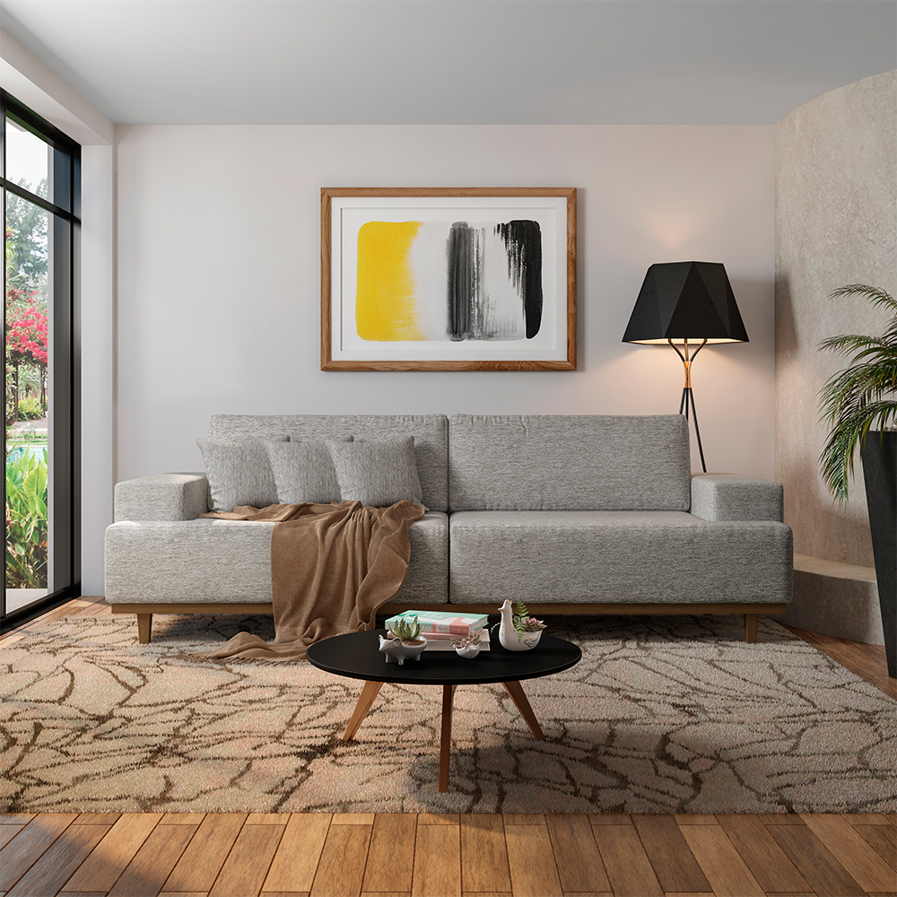 Sofá 3 Lugares Pluma Mumbai 254cm - Fabone