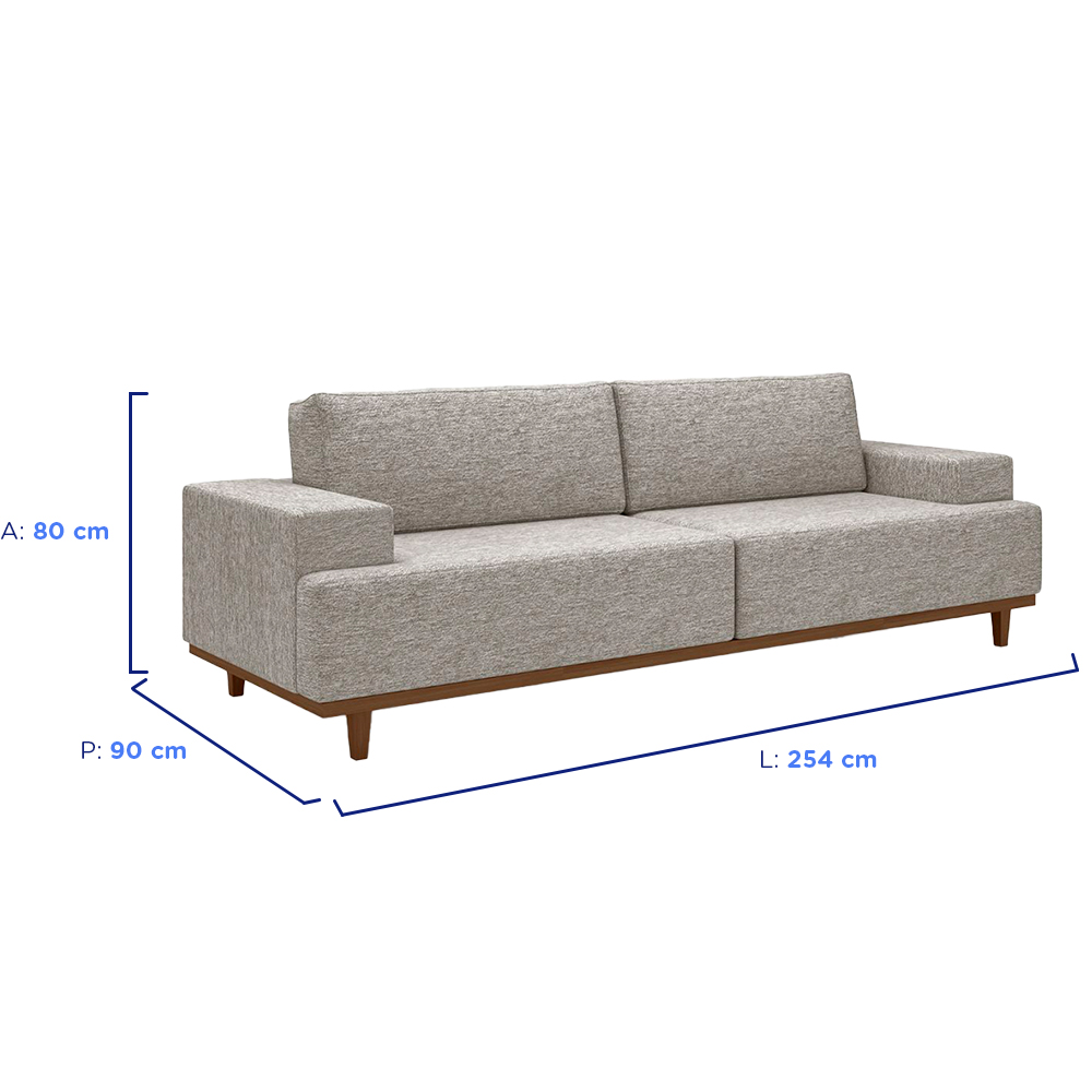 Sofá 3 Lugares Pluma Mumbai 254cm - Fabone — foto 4