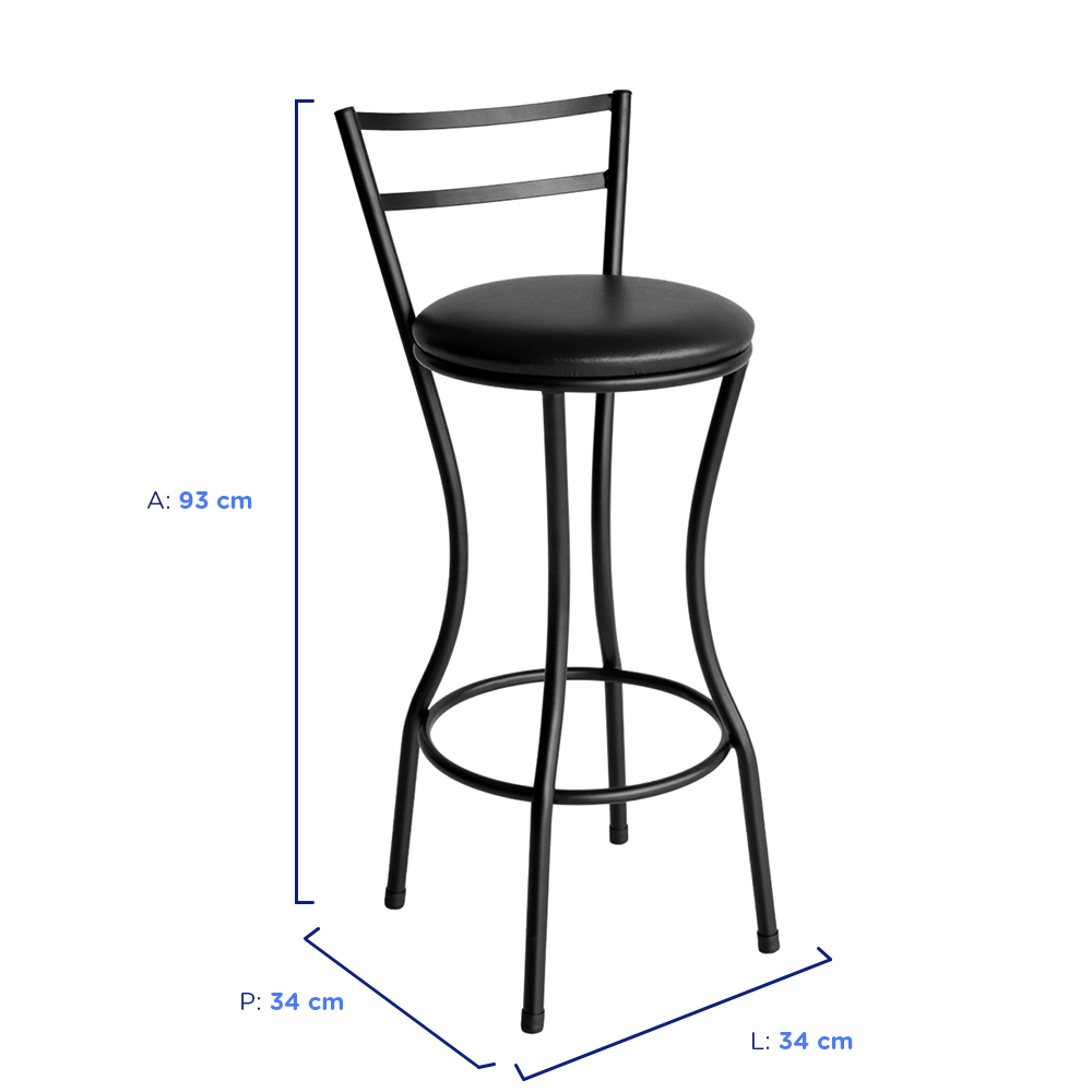 Banqueta Alta de Ferro Home Cadeiras Fama - 93 cm — foto 3