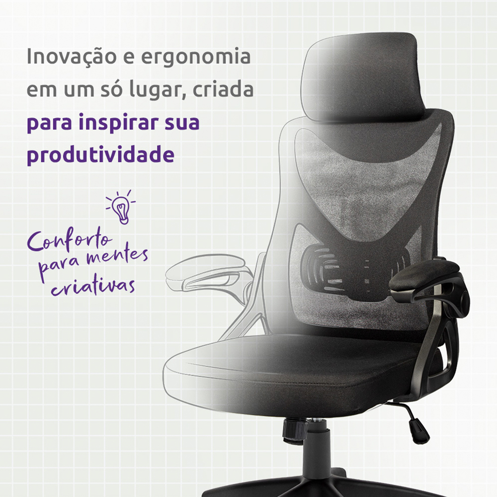 Cadeira Giratória Viper Pro Creative com Rodízios e Ajuste de Altura — foto 8
