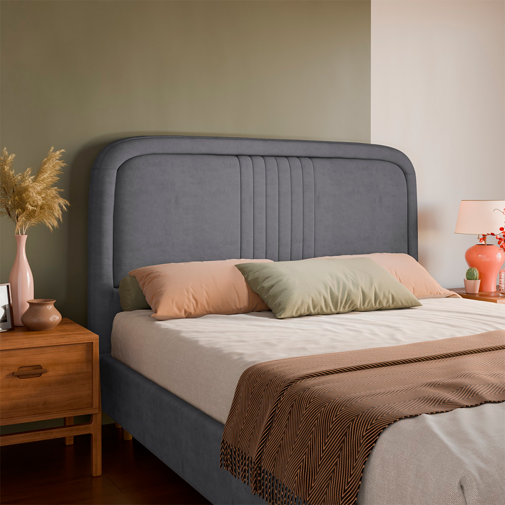Cabeceira Queen Size Estofada 160cm MDF Chicago Dobue