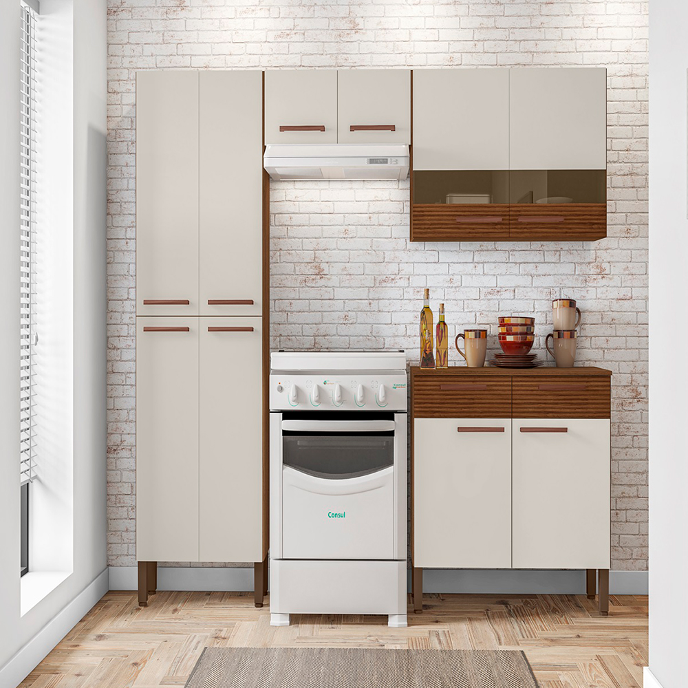 Cozinha Modulada Nala 4 Peças 10 Portas MDP Kit's Paraná