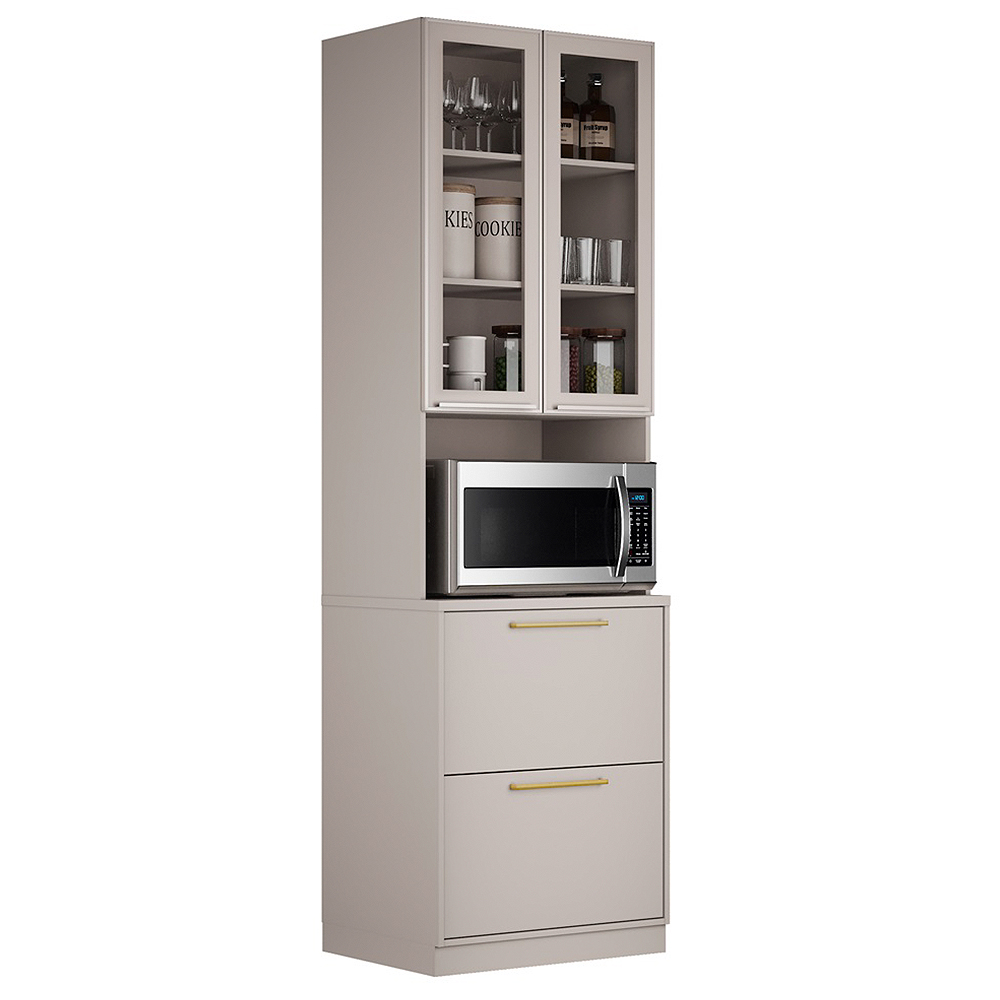 Paneleiro Itatiaia Essence 3 Portas 1 Gaveta MDF e Vidro 70cm
