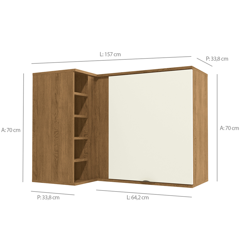 Armário Aéreo de Canto 1 Porta Lotus Kappesberg — foto 3