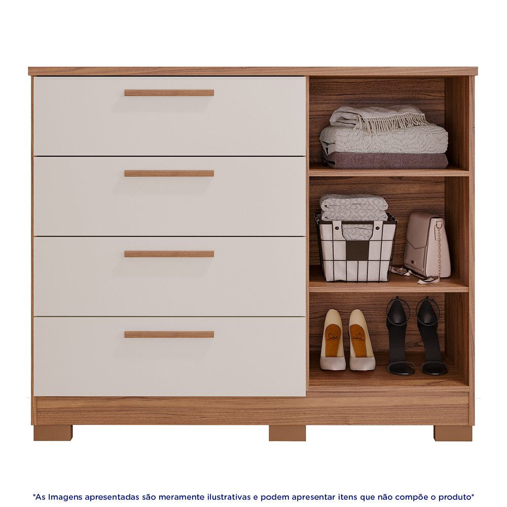 Cômoda Malu 1 Porta 4 Gavetas MDF Panan — foto 4