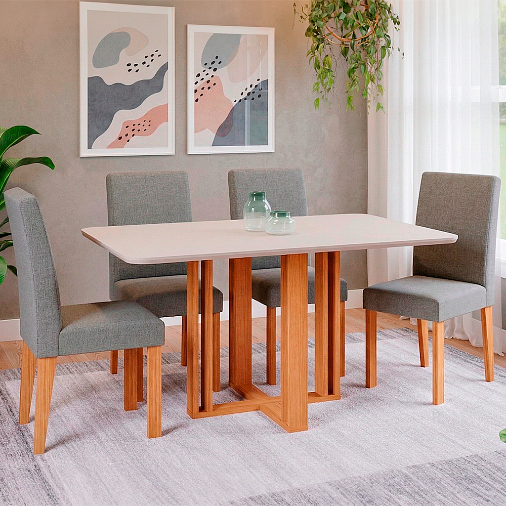 Conjunto de Mesa Flora com 4 Cadeiras - Cimol