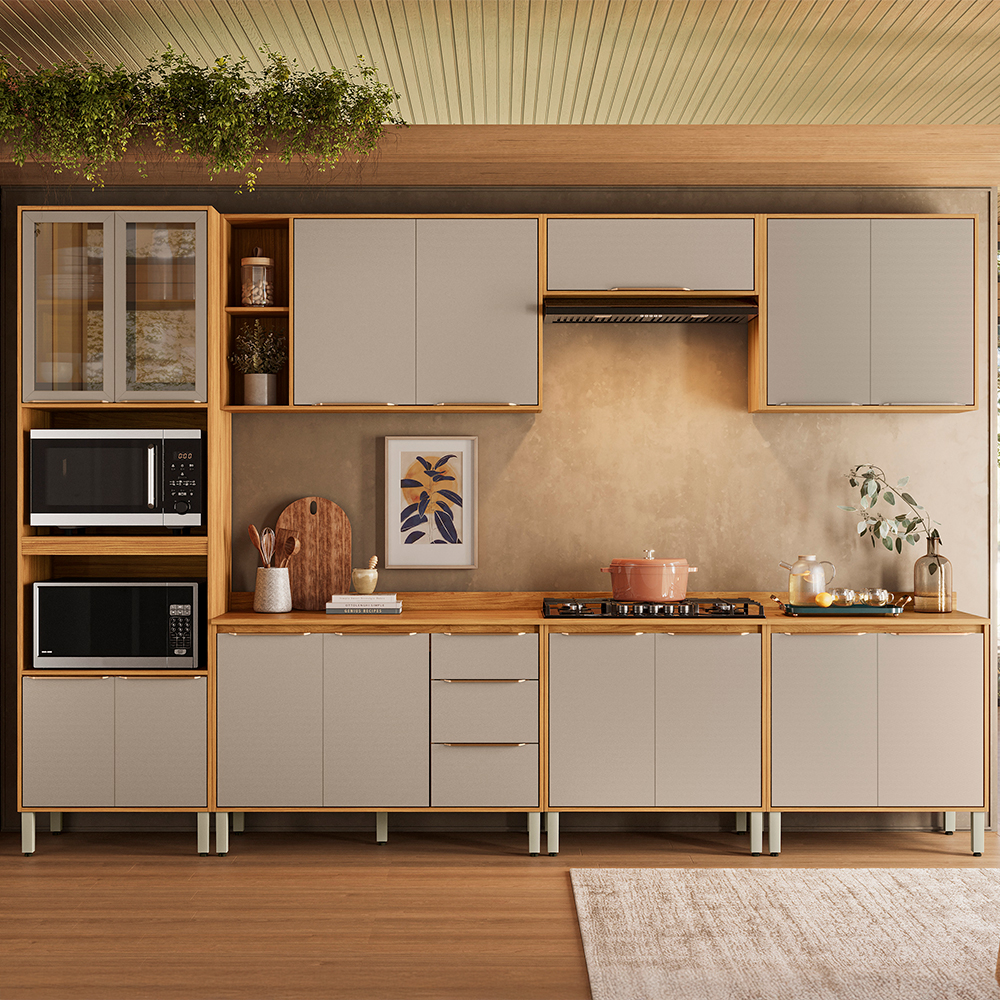 Cozinha Modulada Plena 7 Peças 15 Portas 3 Gavetas Demóbile