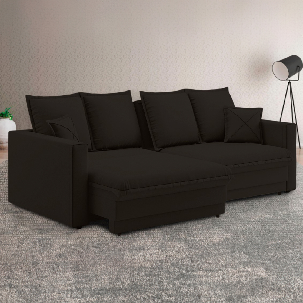 Sofá Cama Retrátil e Reclinável 3 Lugares Lyon Ortonorte