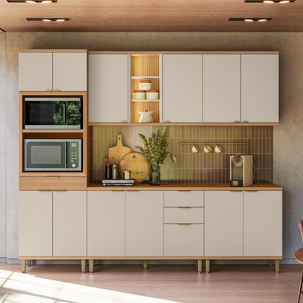 Cozinha Modulada Bless 5 Peças 12 Portas 3 Gavetas Linea Brasil