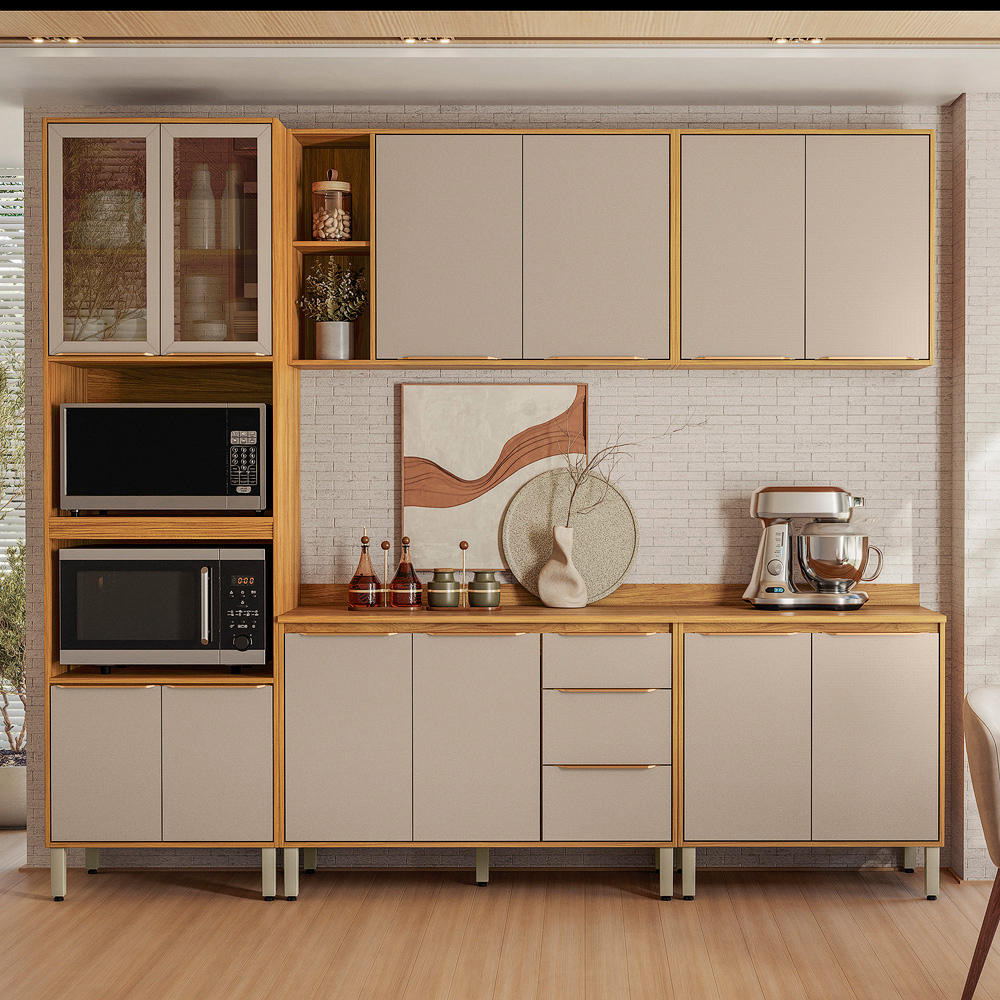 Cozinha Modulada 5 Peças Plena 12 Portas 3 Gavetas Demóbile