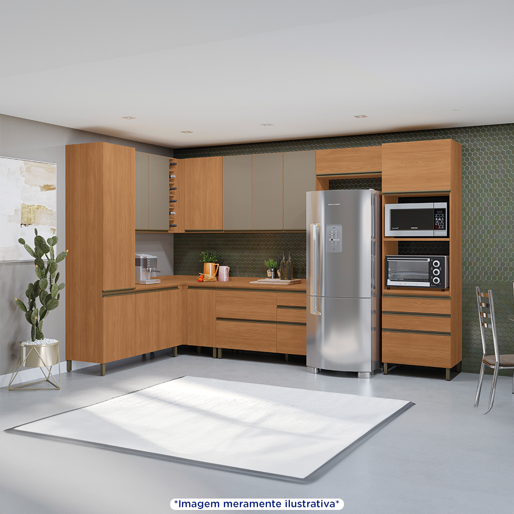 Cozinha Modulada 9 Peças Maxxi Kappesberg - 14 Portas e 6 Gavetas