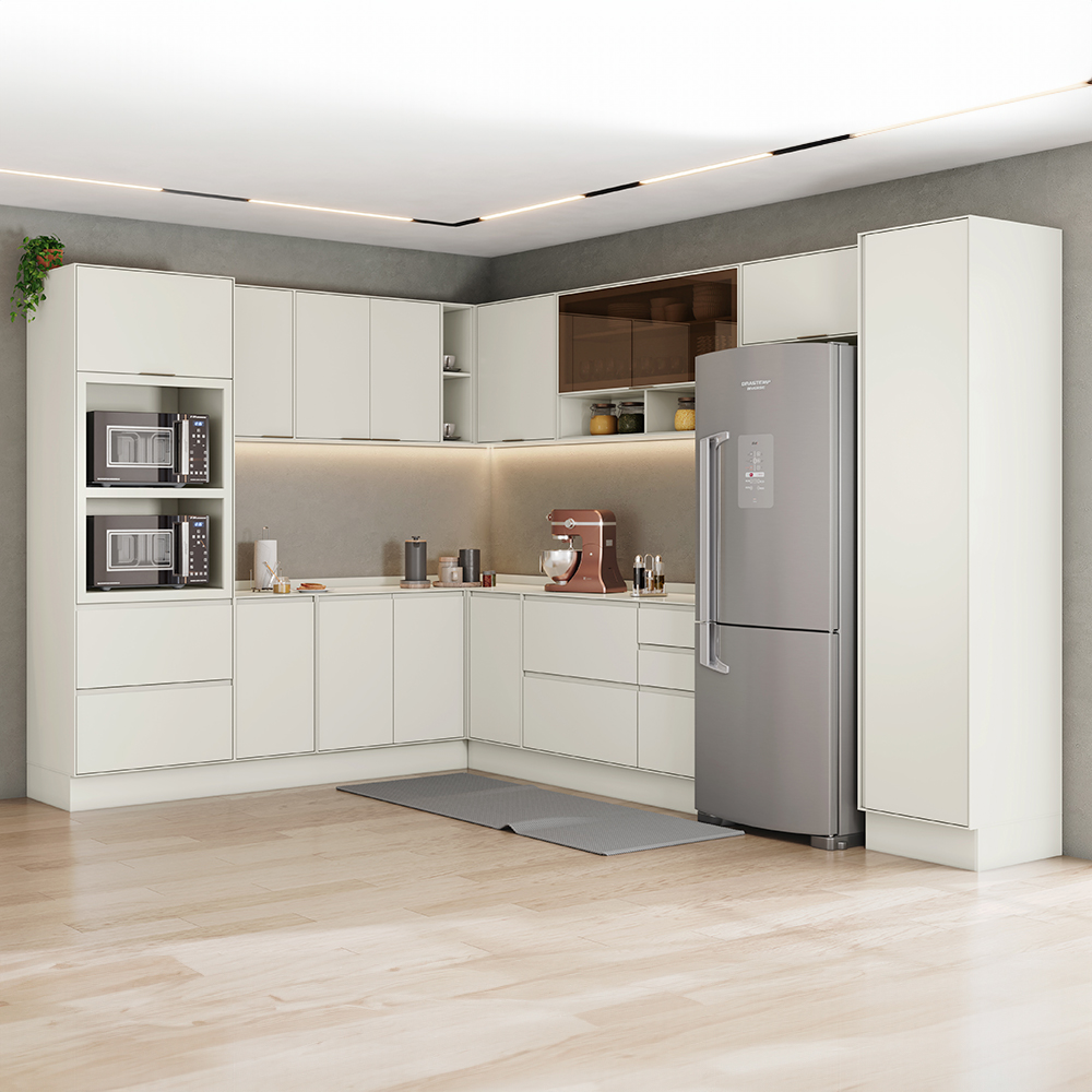 Cozinha Modulada 11 Peças Fineze Henn com 13 Portas e 4 Gavetas