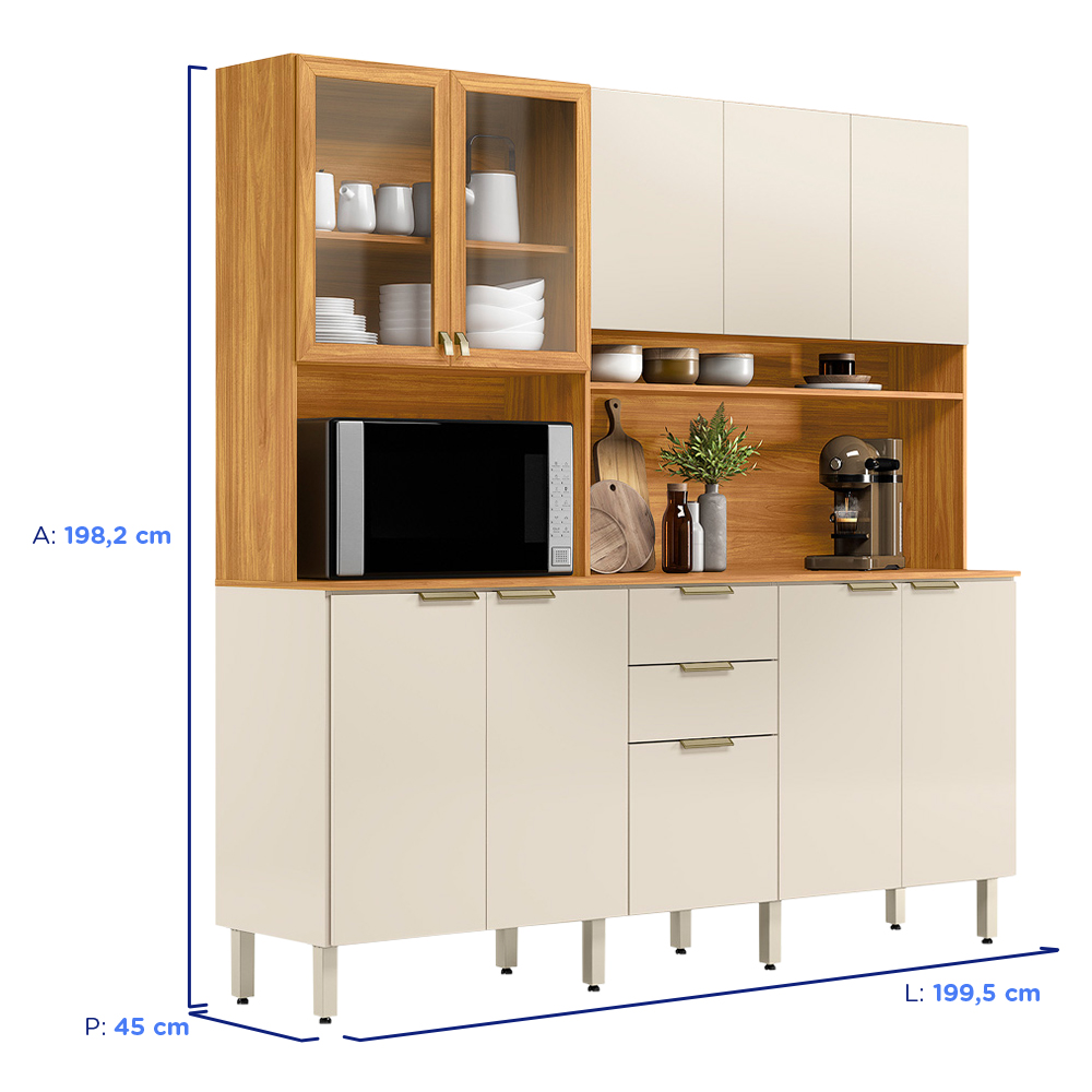 Cozinha Compacta 10 Portas 2 Gavetas Amora Demóbile — foto 3
