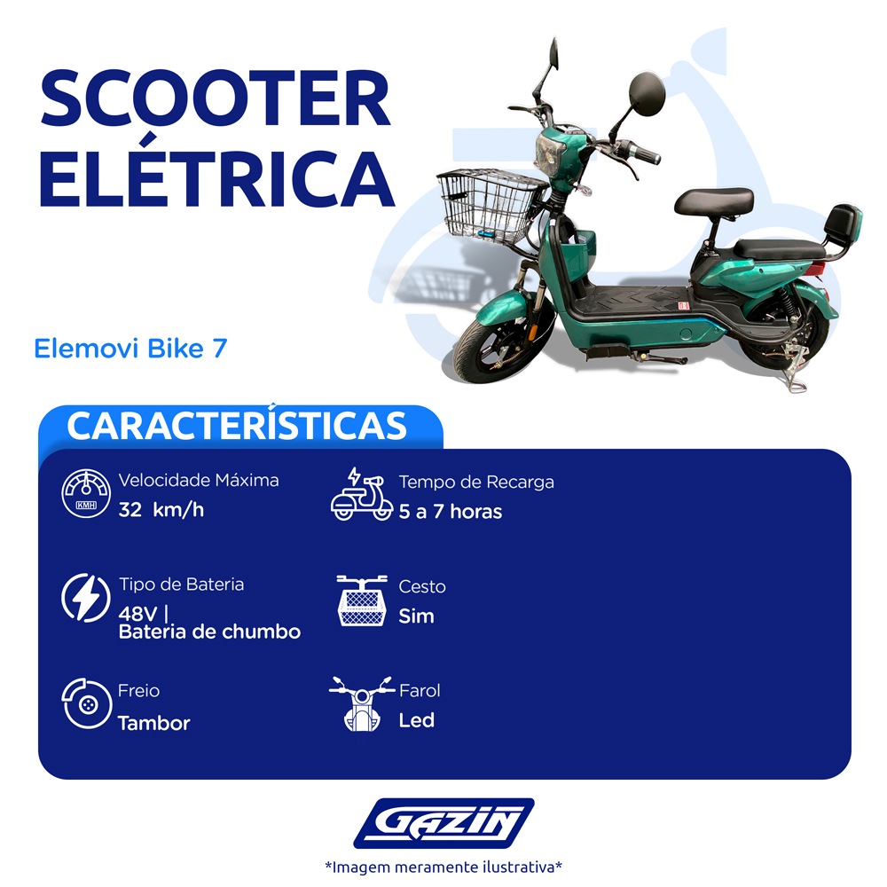 Bicicleta Elétrica Elemovi Bike 7 Autopropelida 1000W — foto 3