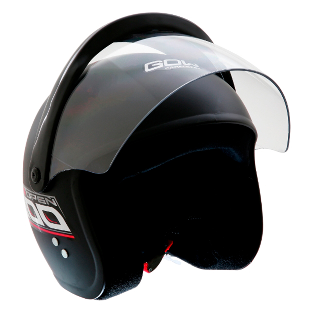 Capacete de Moto Aberto Gow Inter Open 300 - Tamanho 58 com Viseira em Policarbonato