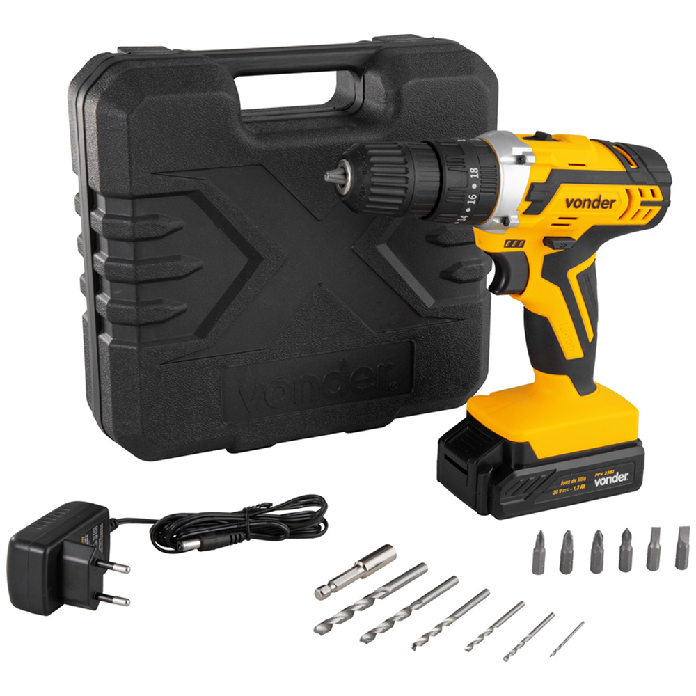 Parafusadeira Furadeira de Impacto Vonder PFV 238I Bateria 20V 3/8"