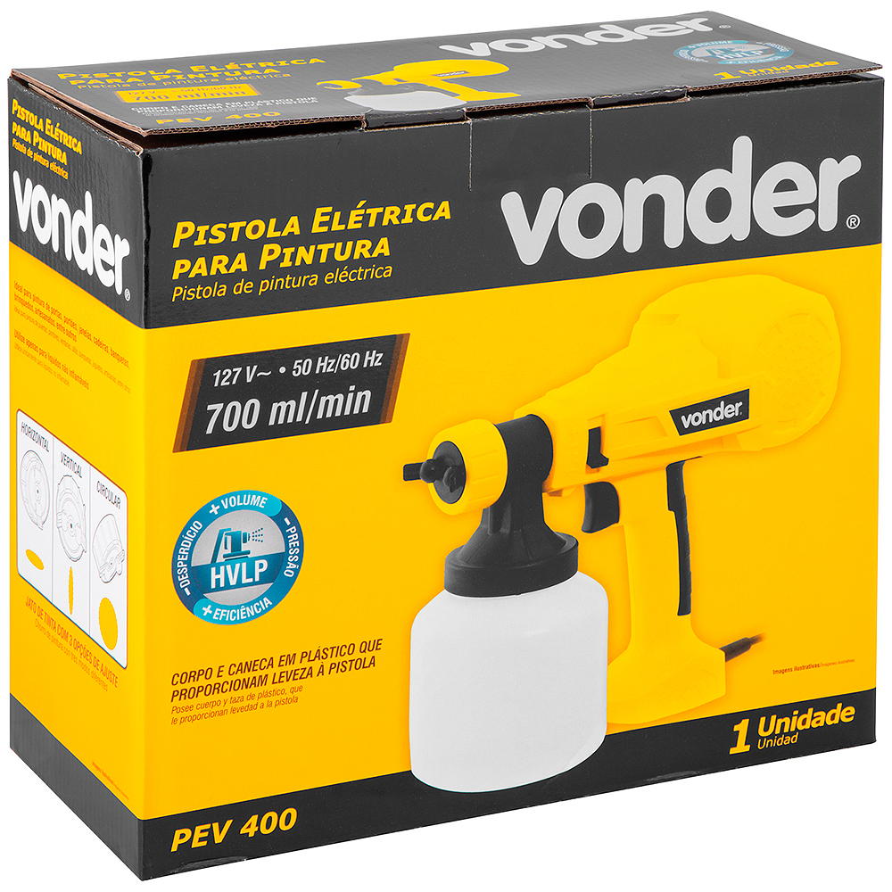 Pistola Elétrica de Pintura Vonder PEV400 800ml 127V — foto 5