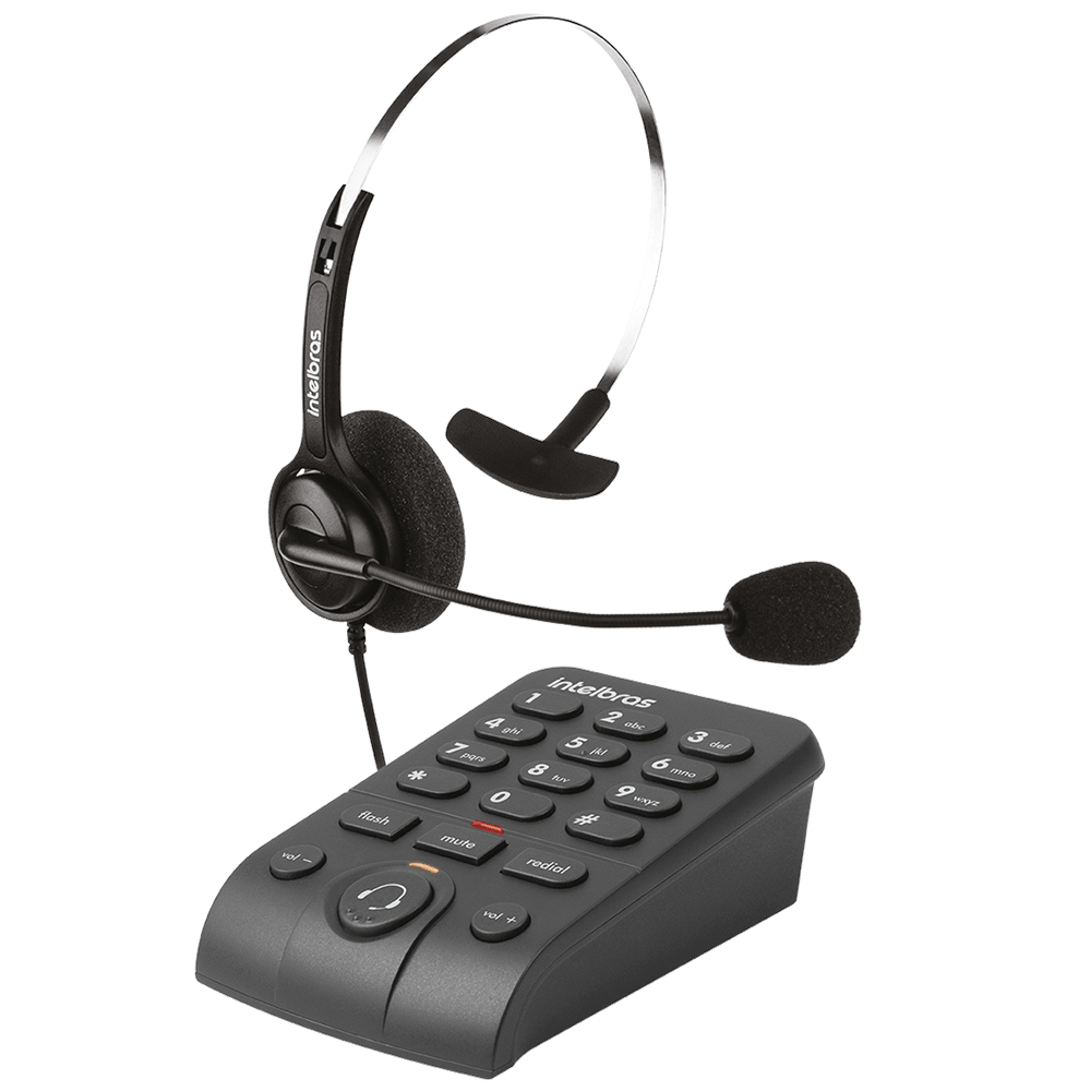 Telefone Headset Intelbras HSB 40 com Teclado e Microfone Omnidirecional