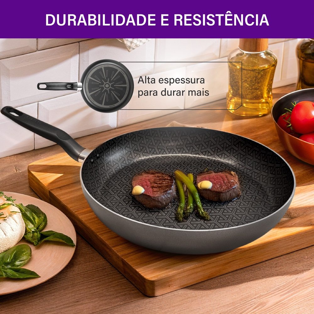 Frigideira Rochedo Robusta 3,3L Antiaderente Alumínio — foto 10