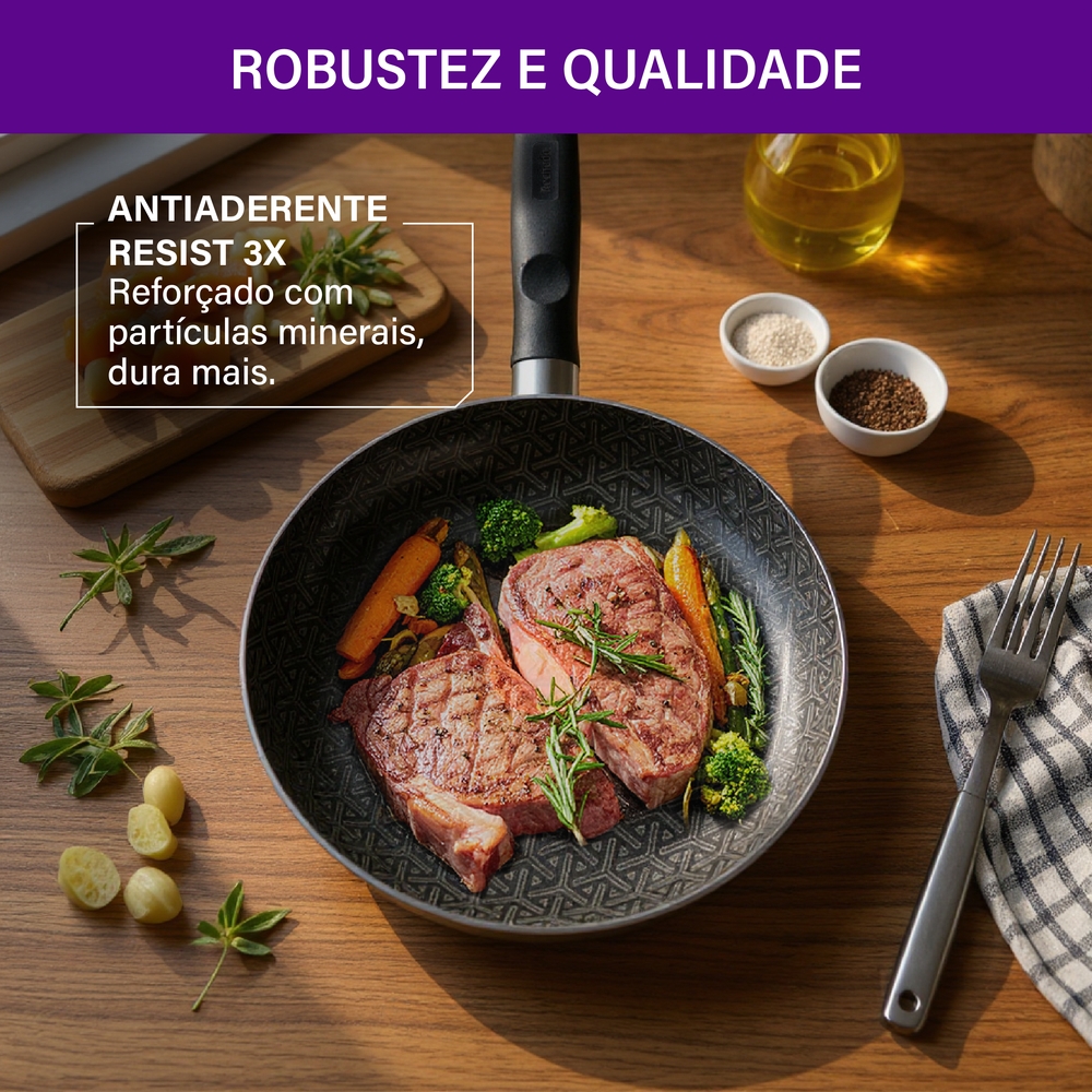 Frigideira Rochedo Robusta 3,3L Antiaderente Alumínio — foto 11