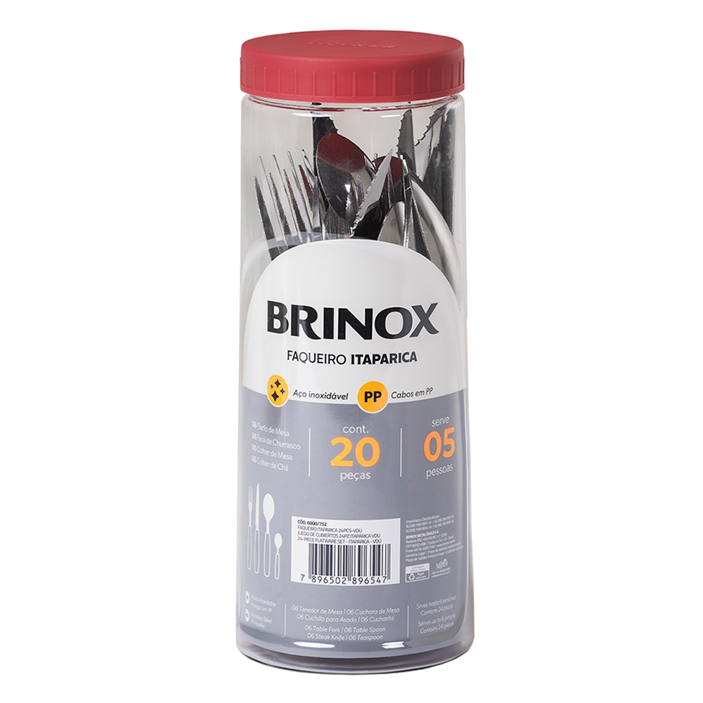 Faqueiro 20 Peças Brinox Aço Inox 420