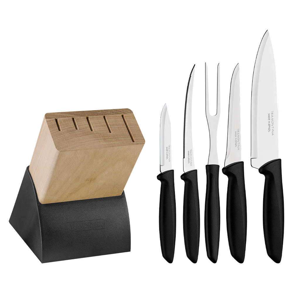 Conjunto de Facas Tramontina Plenus 6 Peças Aço Inox Preto
