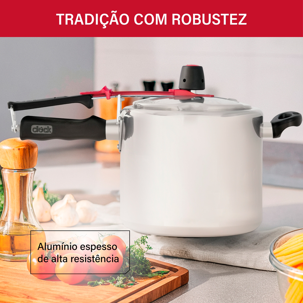 Panela de Pressão Clock Original Alumínio 7L — foto 8