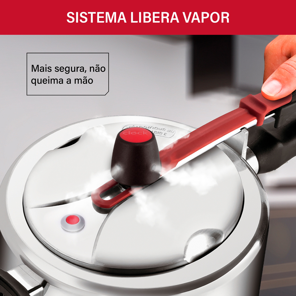 Panela de Pressão Clock Original Alumínio 7L — foto 10