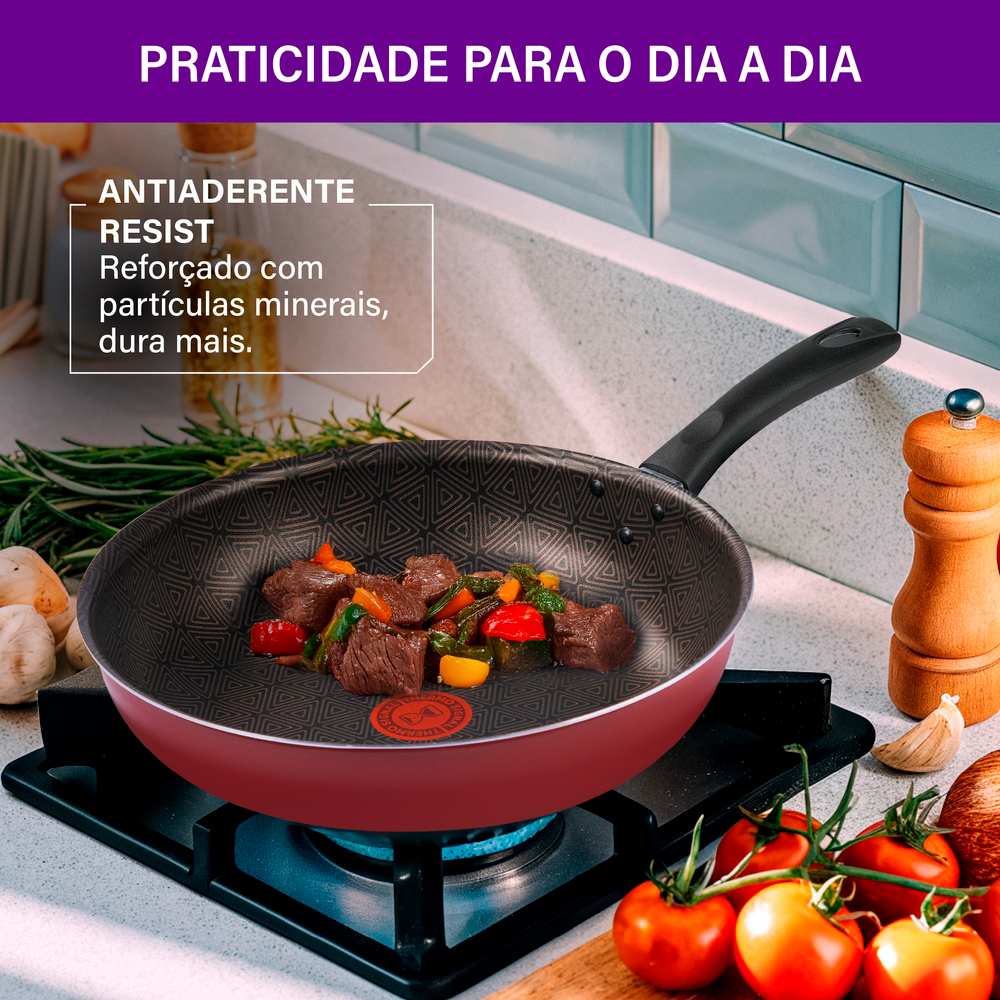 Frigideira Wok Rochedo Facilita 2,7L Antiaderente 24 cm — foto 6