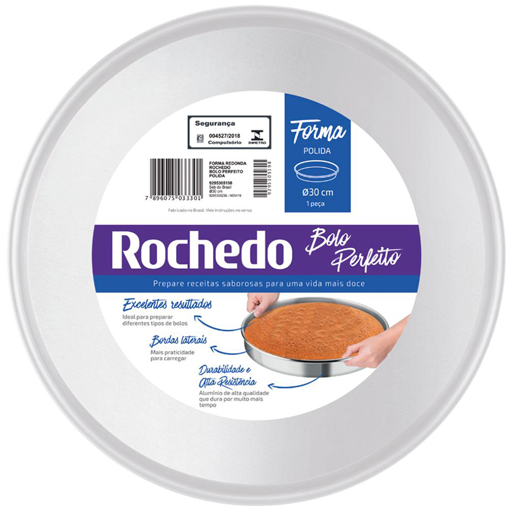 Forma Redonda Rochedo 30cm Bolo Perfeito Alumínio — foto 7
