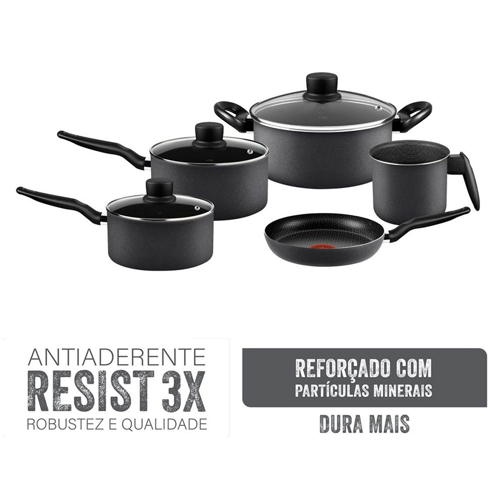 Conjunto de Panelas Rochedo Robusta 5 Peças Antiaderente — foto 3