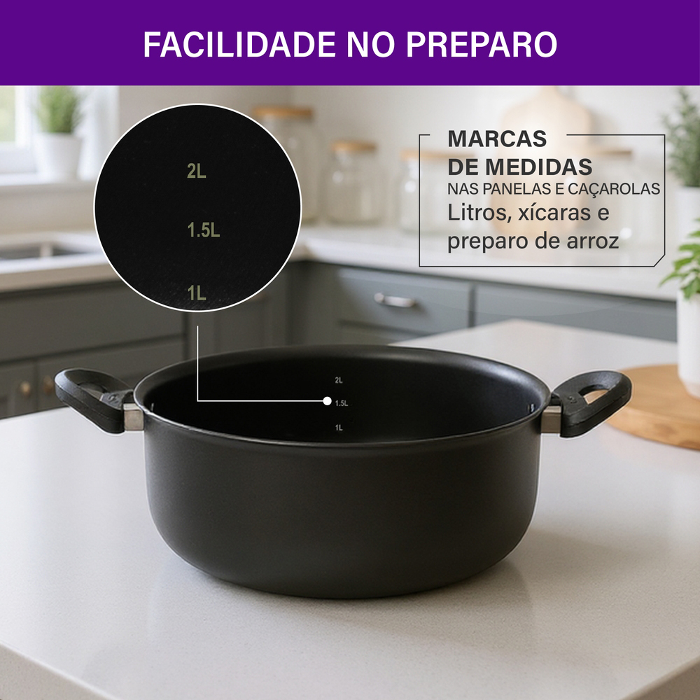 Conjunto de Panelas Rochedo Robusta 5 Peças Antiaderente — foto 11
