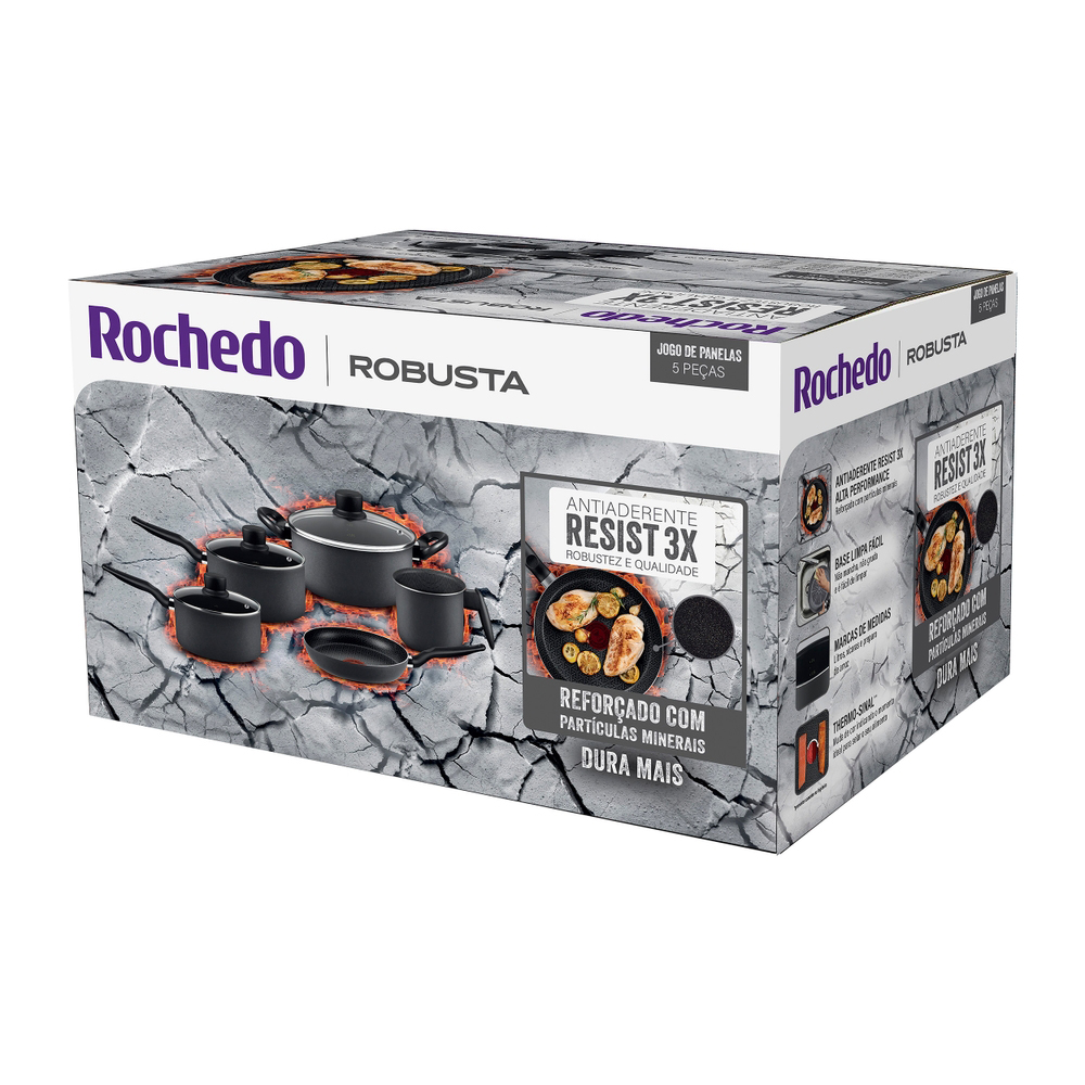 Conjunto de Panelas Rochedo Robusta 5 Peças Antiaderente — foto 12
