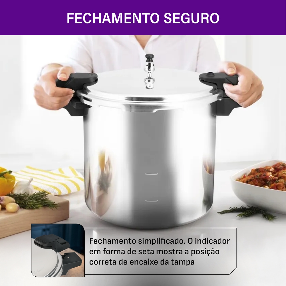 Panela de Pressão Rochedo Pro 20L Alumínio — foto 8