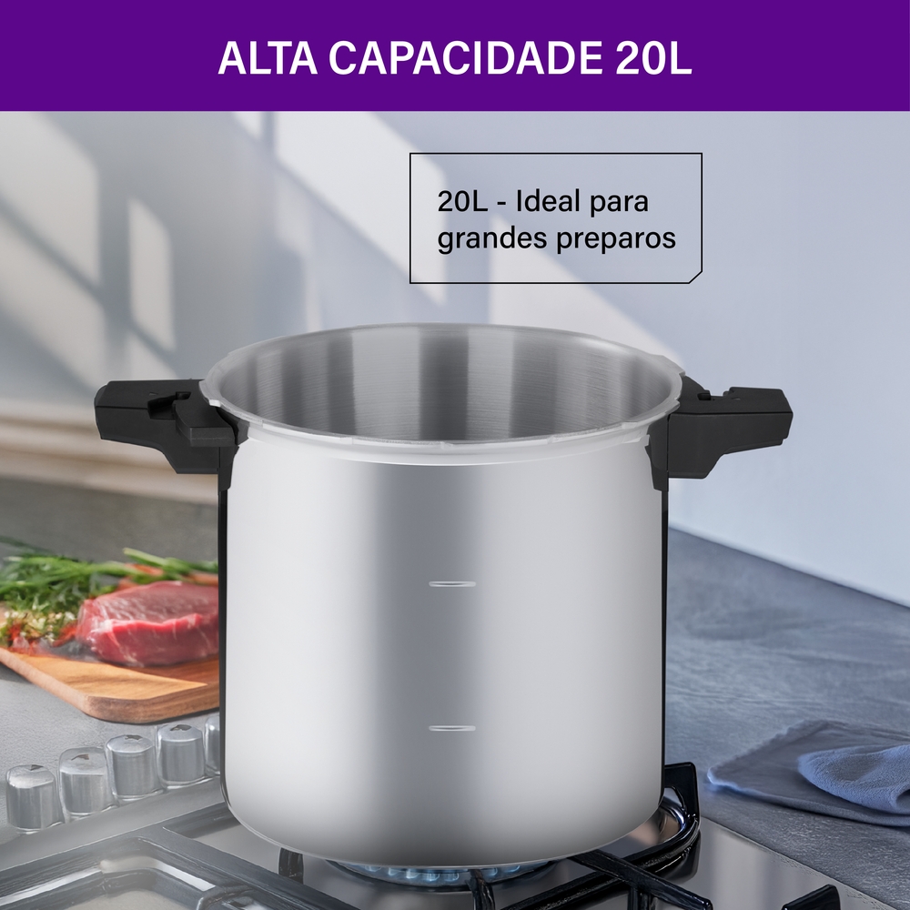 Panela de Pressão Rochedo Pro 20L Alumínio — foto 9