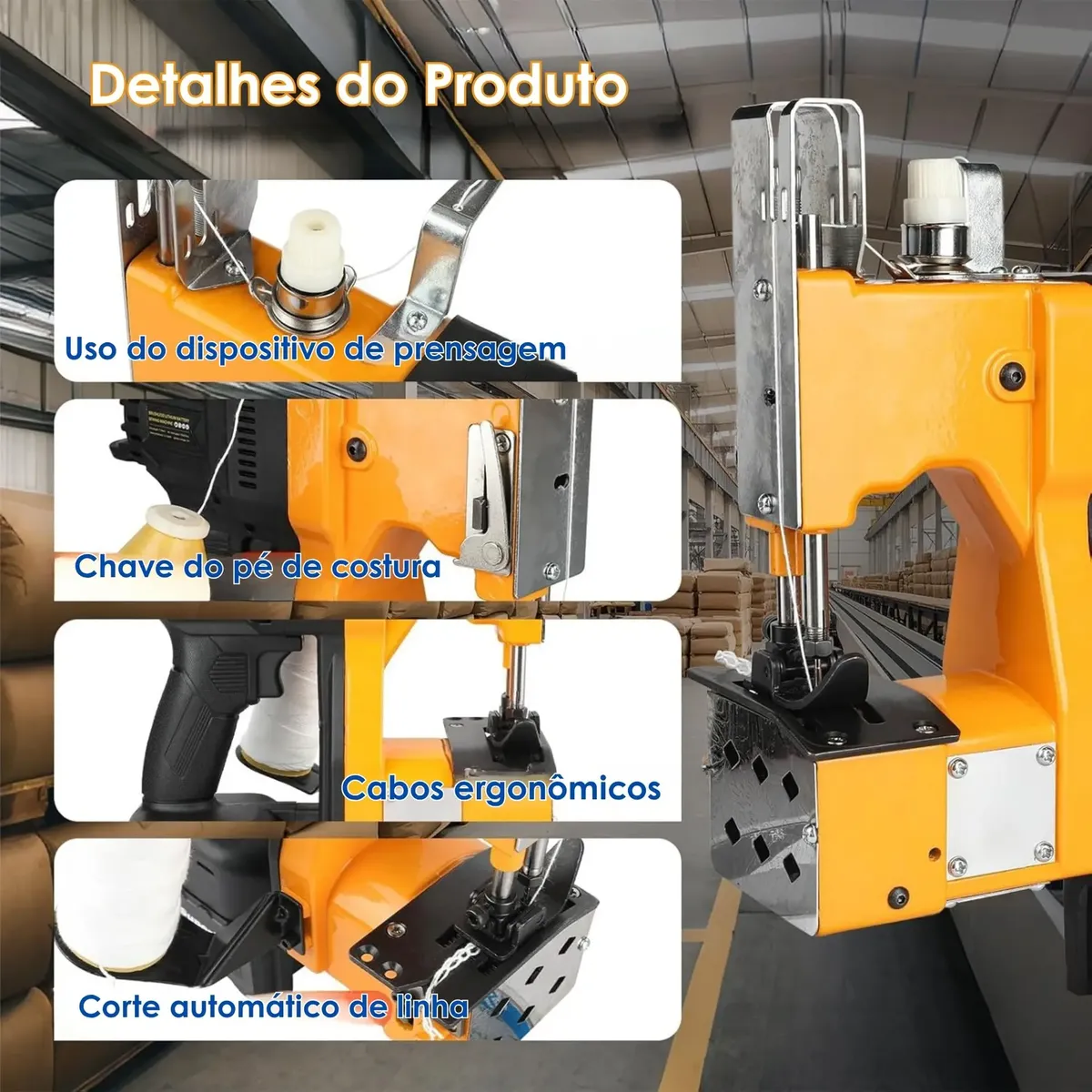 Máquina De Costura Elétrica Portátil P/ Saco Sacaria — foto 4