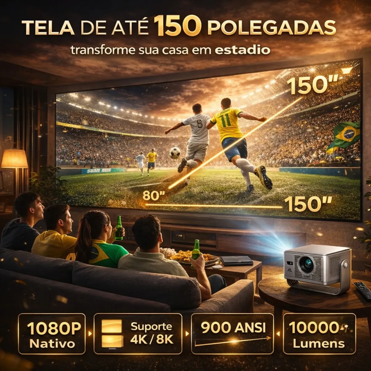 Mini projetor Smart Aliron HY350 Max 8K Android Bluetooth — foto 3
