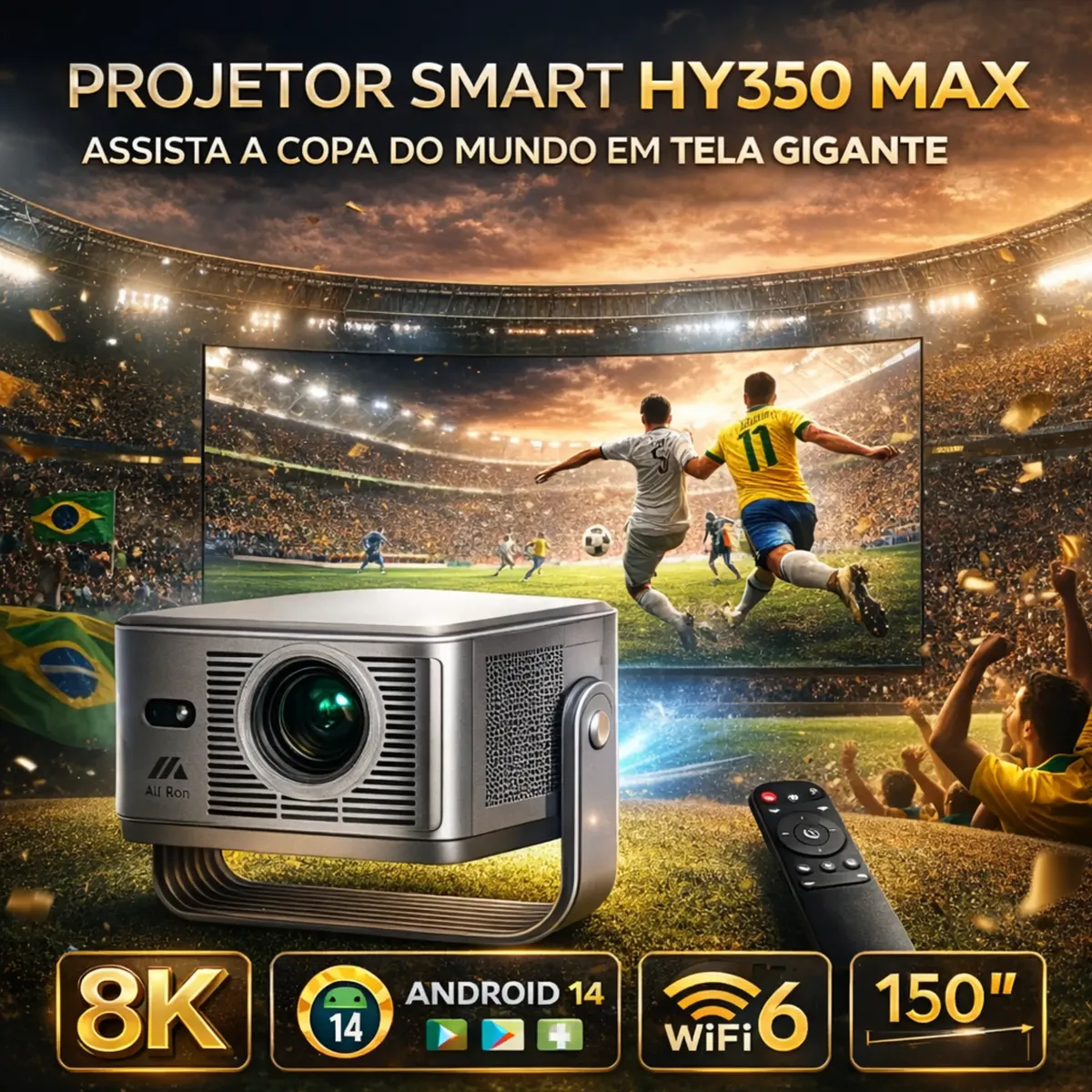 Mini projetor Smart Aliron HY350 Max 8K Android Bluetooth — foto 2