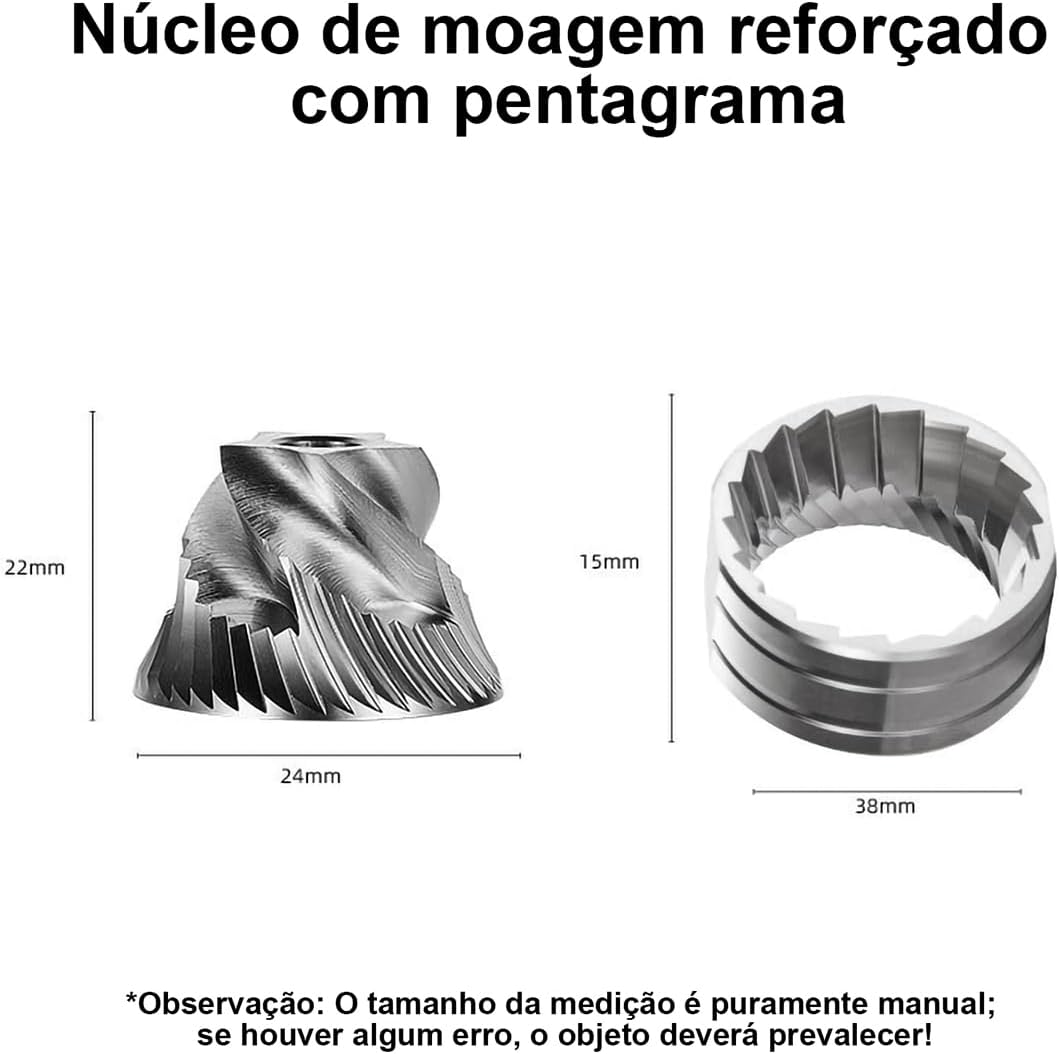 Moedor de Café Ajustável - 30 Níveis de Moagem em Metal — foto 5