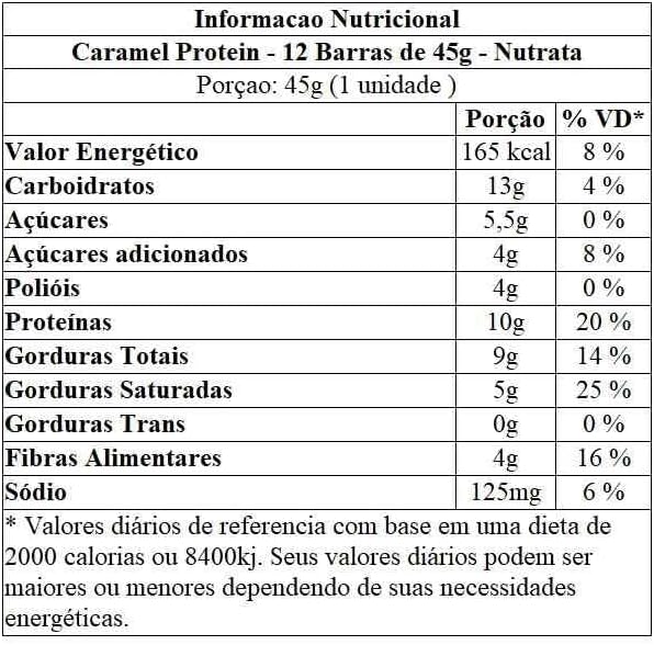 Nutrata Caramel Protein Barra de Proteína 12 Unidades 45g — foto 3
