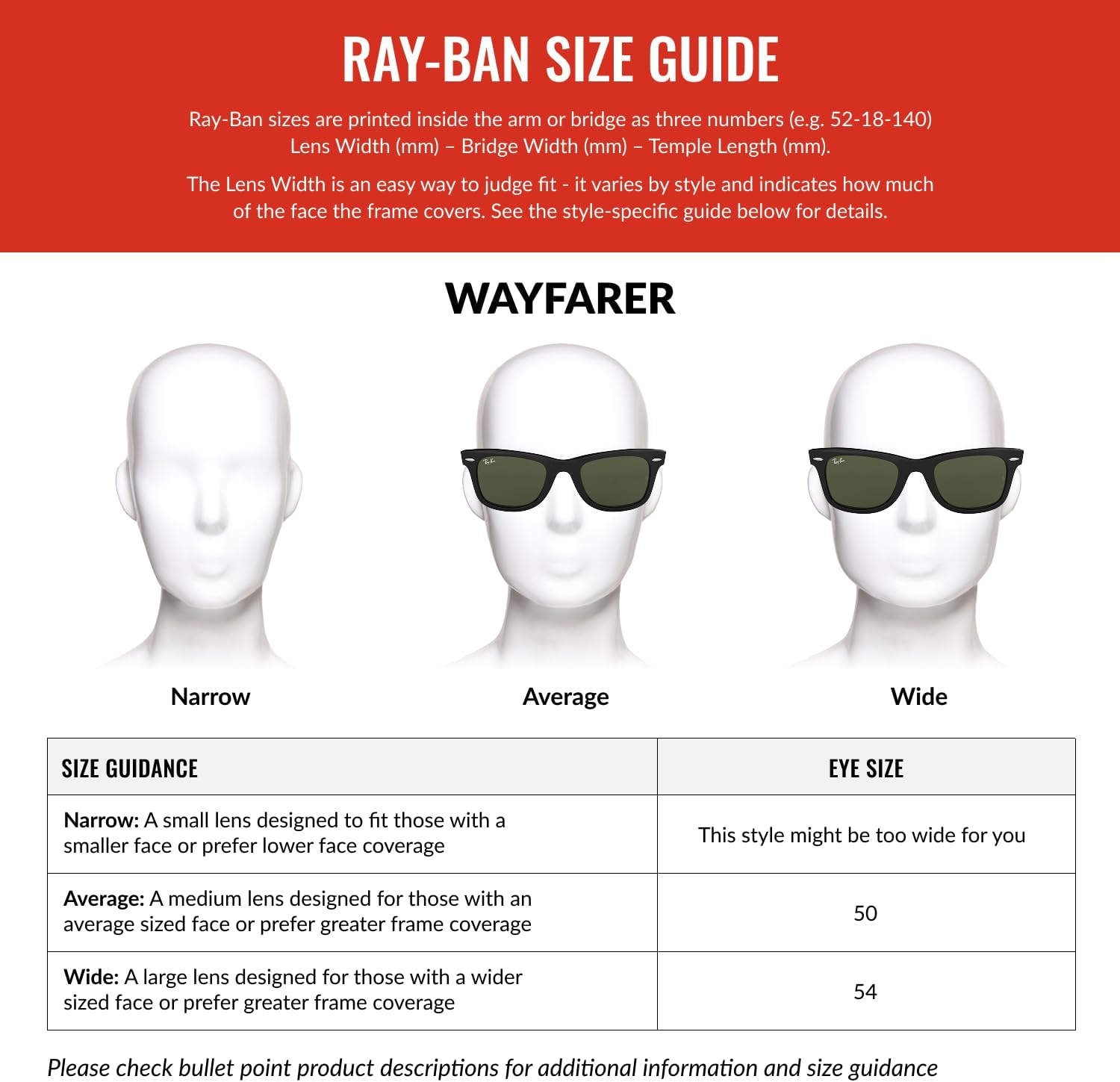 Óculos de Sol Ray-Ban Wayfarer 54mm — foto 5