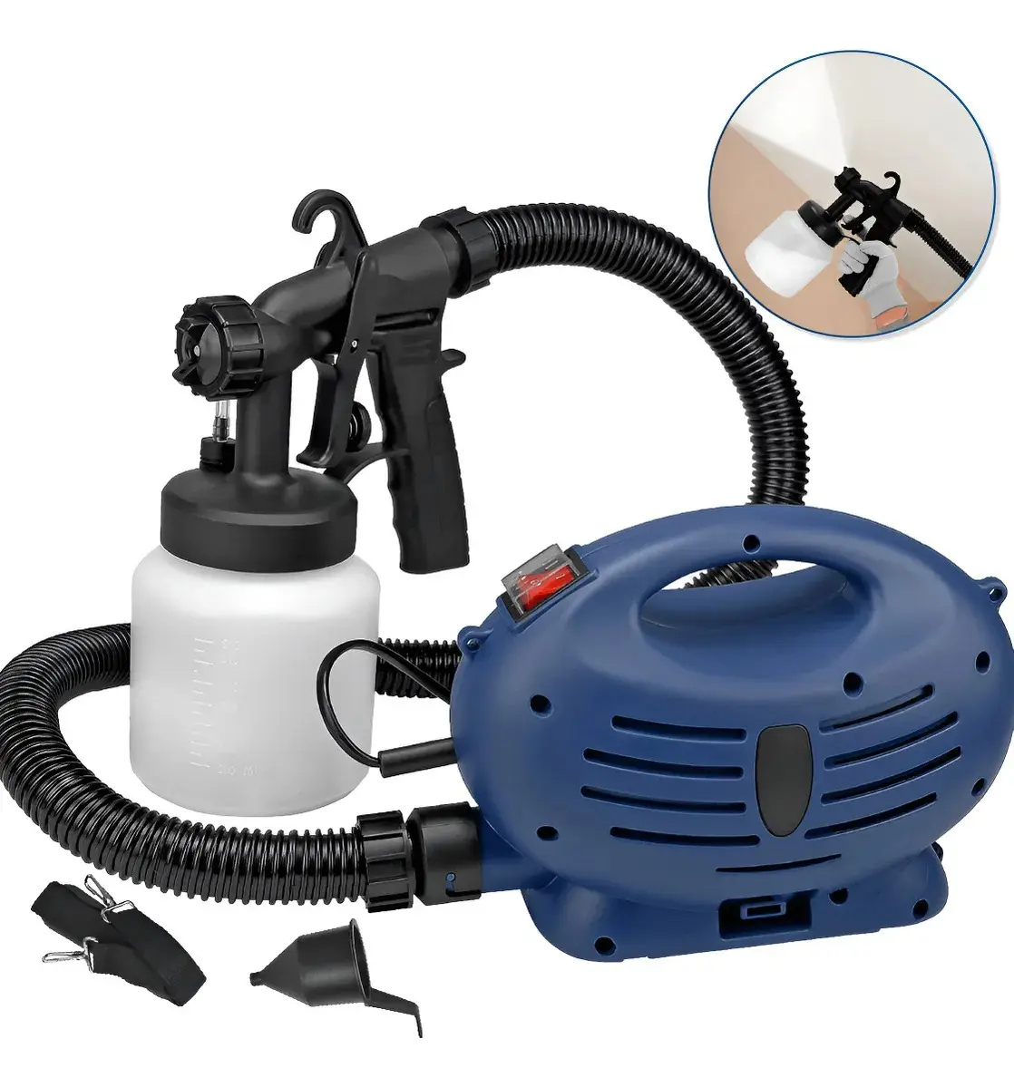 Pistola de Pintura Elétrica OzzyTools 650W Tanque 700mL