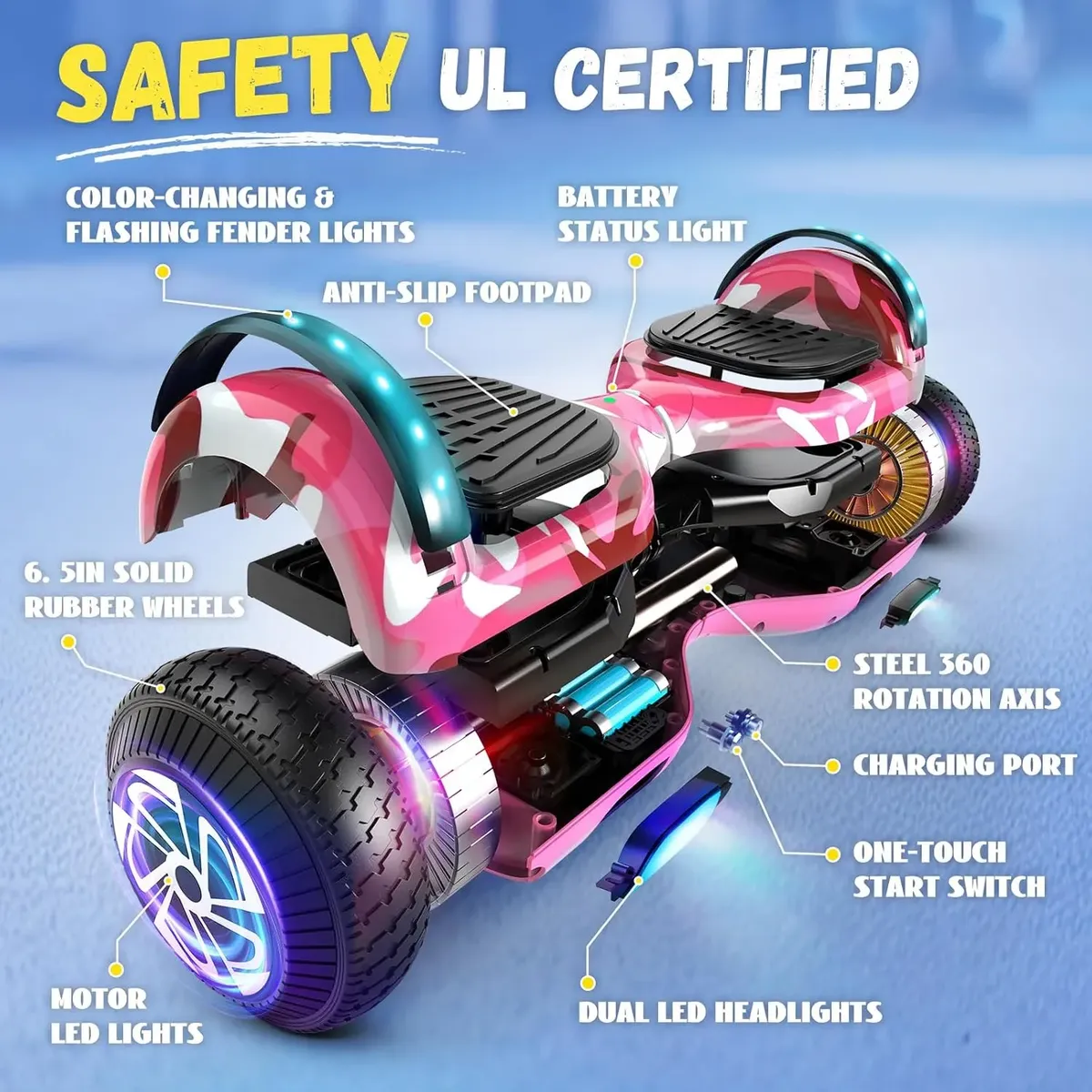 Hoverboard Elétrico Balance 6,5 Polegadas com Bluetooth — foto 3