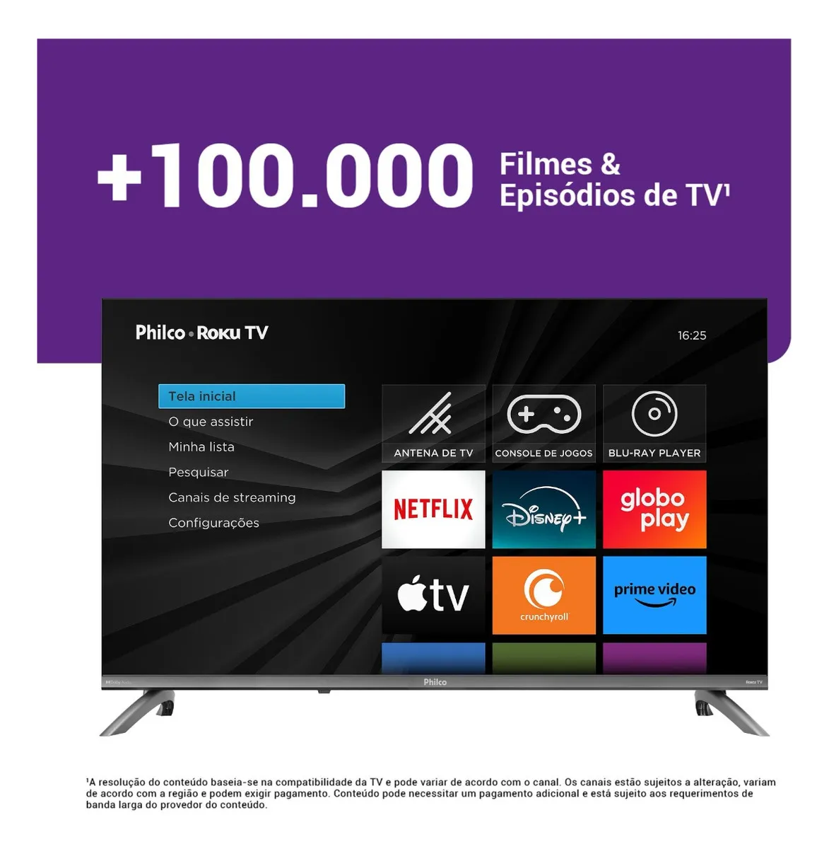 Smart TV 32" Philco Roku TV P32CRB - Dolby Audio, HDR10, LED