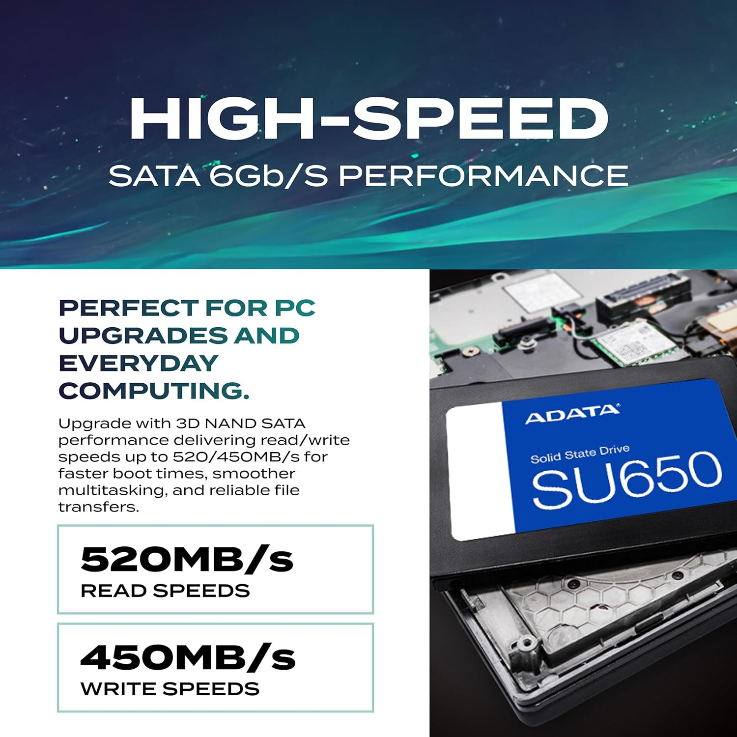 SSD ADATA SU650 512GB 2,5" ASU650SS-512GT-R — foto 3