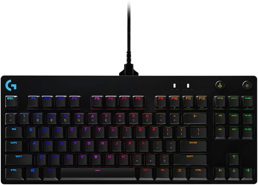 Teclado Mecânico Gamer Logitech G PRO TKL - RGB LIGHTSYNC, Cabo Destacável, Switch GX Blue Clicky