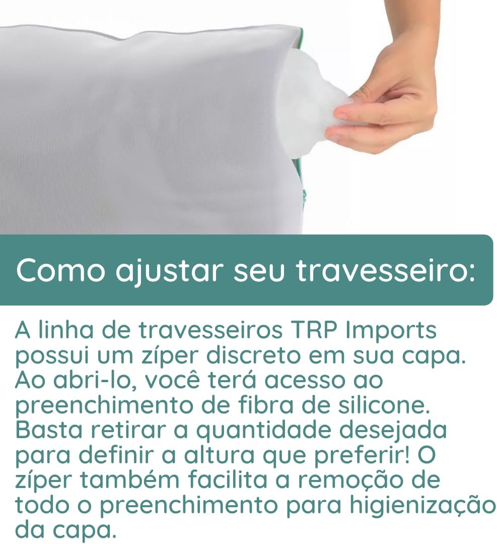 Travesseiro Antialérgico de Fibra de Silicone - Altura Ajustável — foto 6