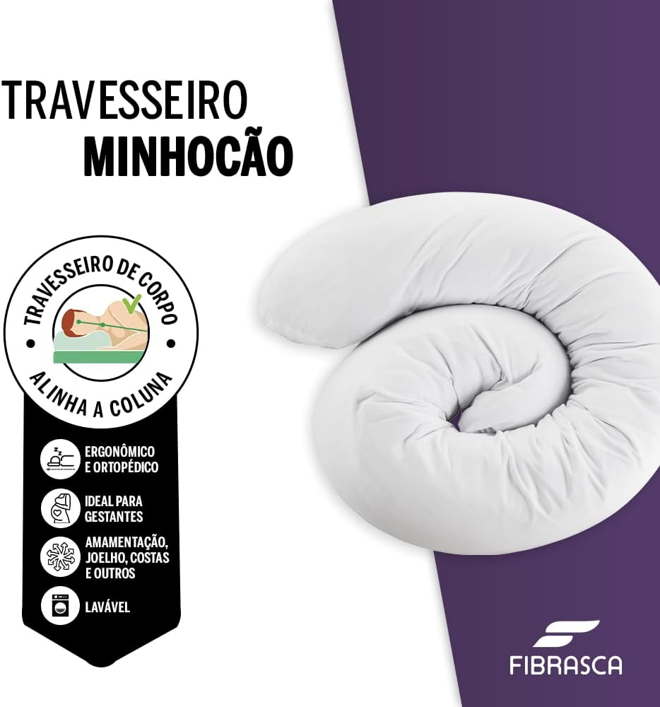 Travesseiro Ergonômico Minhocão Fibrasca - Suporte para Coluna — foto 2