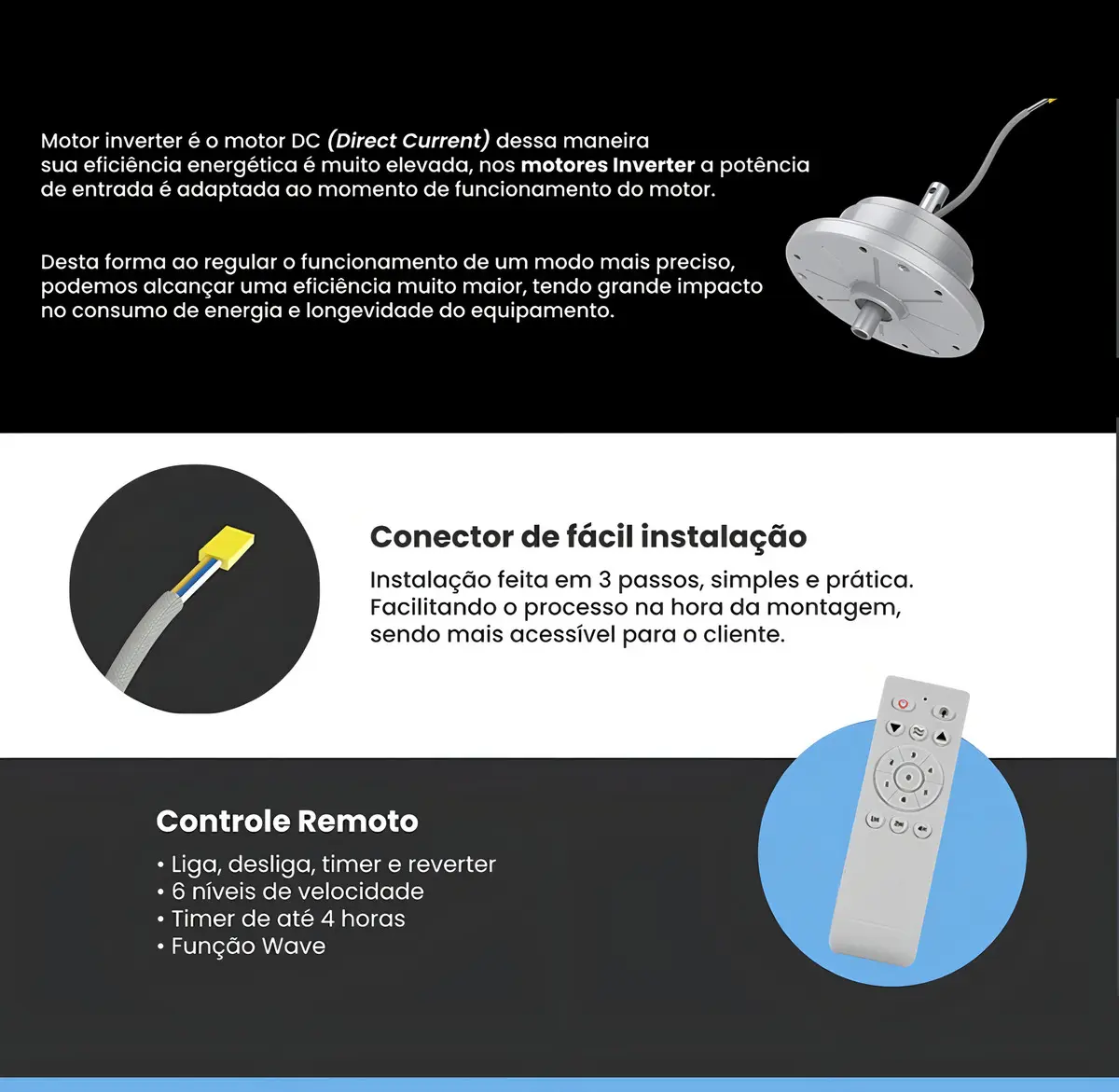 Ventilador de Teto Ventisol Fênix Inverter Bivolt com Controle Remoto — foto 4